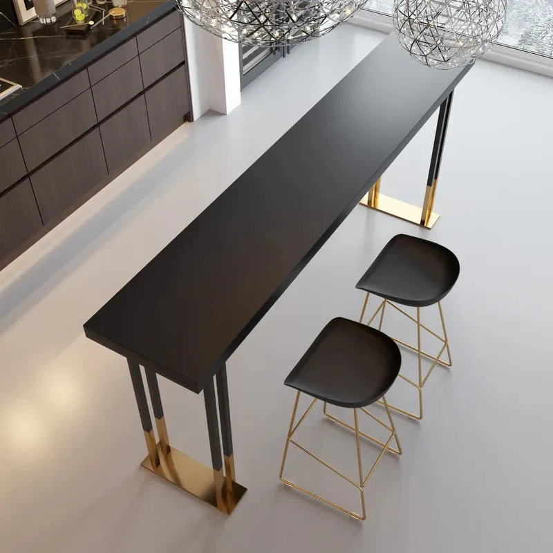 Feigned Living Lounge Counter Breakfast LED Console Table