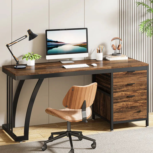 Siasia Home Writing Desk Office Workstation Drawer Table